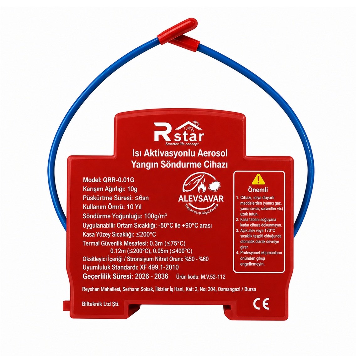 Rstar Aerosol Yangın Söndürme Şalteri